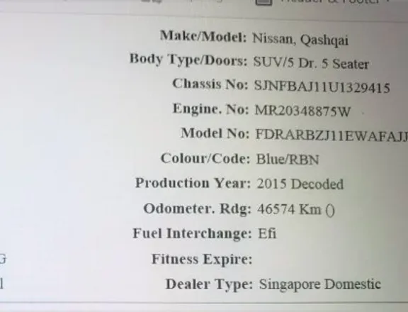 2015 Nissan Qashqai $2,350,000