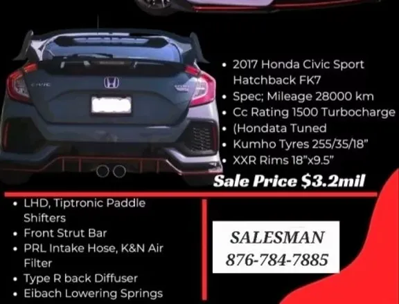 2017 TYPE R CIVIC 3.2 MIL NOW!